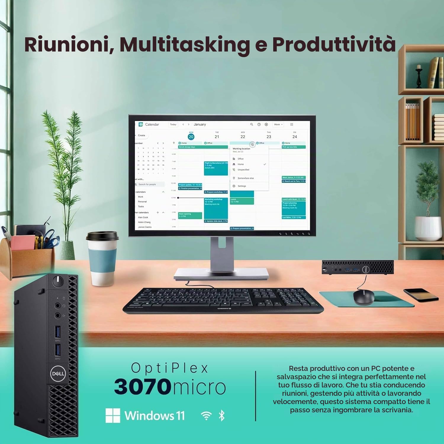 Dell OptiPlex 3070 Mini PC Desktop Computer i5-9500T 16GB 256GB(rinnovato)