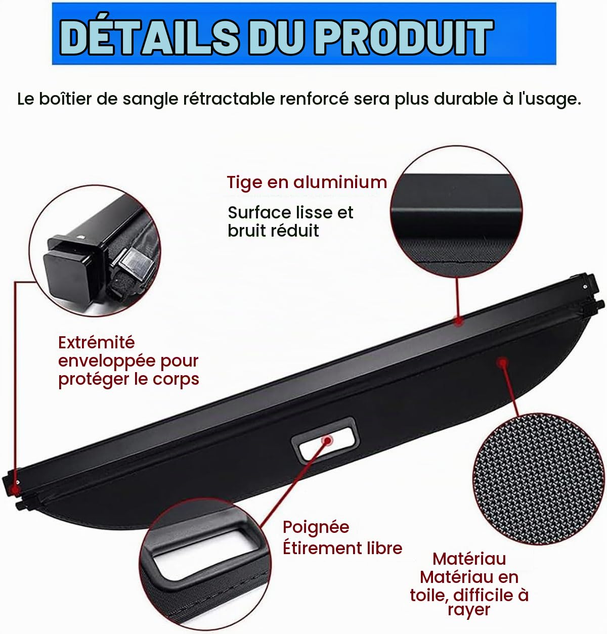 Voiture Étagère Arrière Rétractable de Coffre pour B.e.n.z GLK X204 220 200 350 2010-2015, Auto Cargo Cache Bagages Housse Colis Accessoire