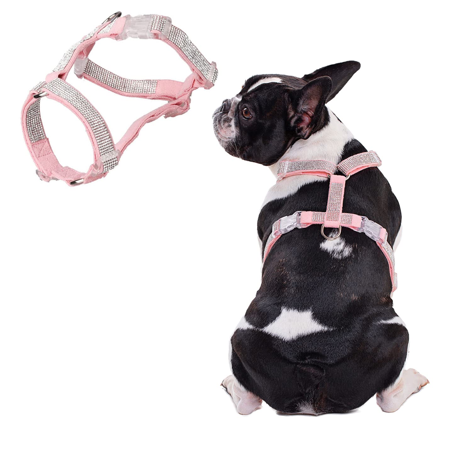 Arnés Para Perro Con Diamantes De Imitación | Reflectante Y Ajustable | Tamaños XS, S, M | Incluye Anillo En D