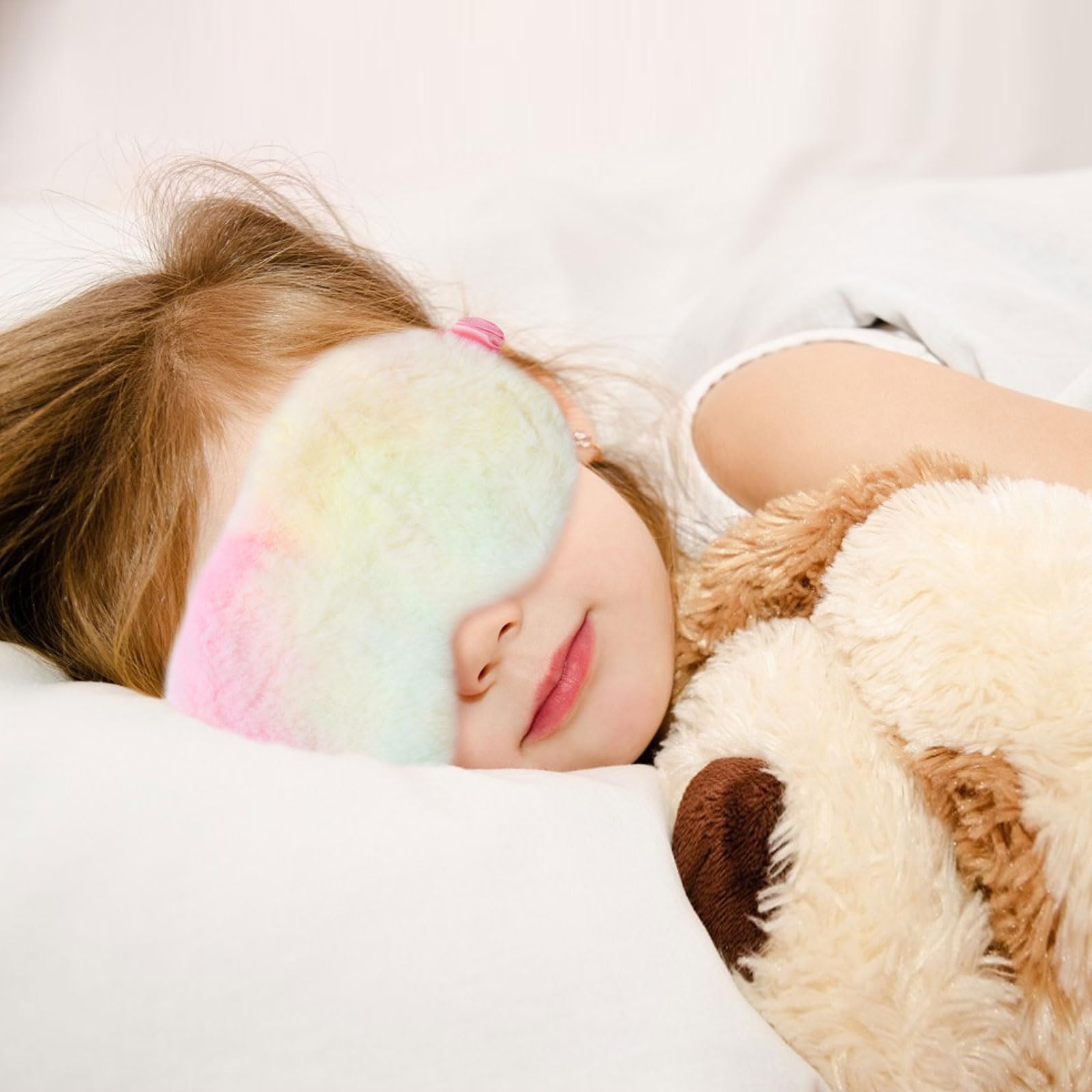 Set Di 6 Maschere Per Dormire In Peluche - Bende Per Occhi Oscuranti Con Elastico Regolabile Per Pigiama Party, Viaggi E Pisolini (Multicolore) - 2