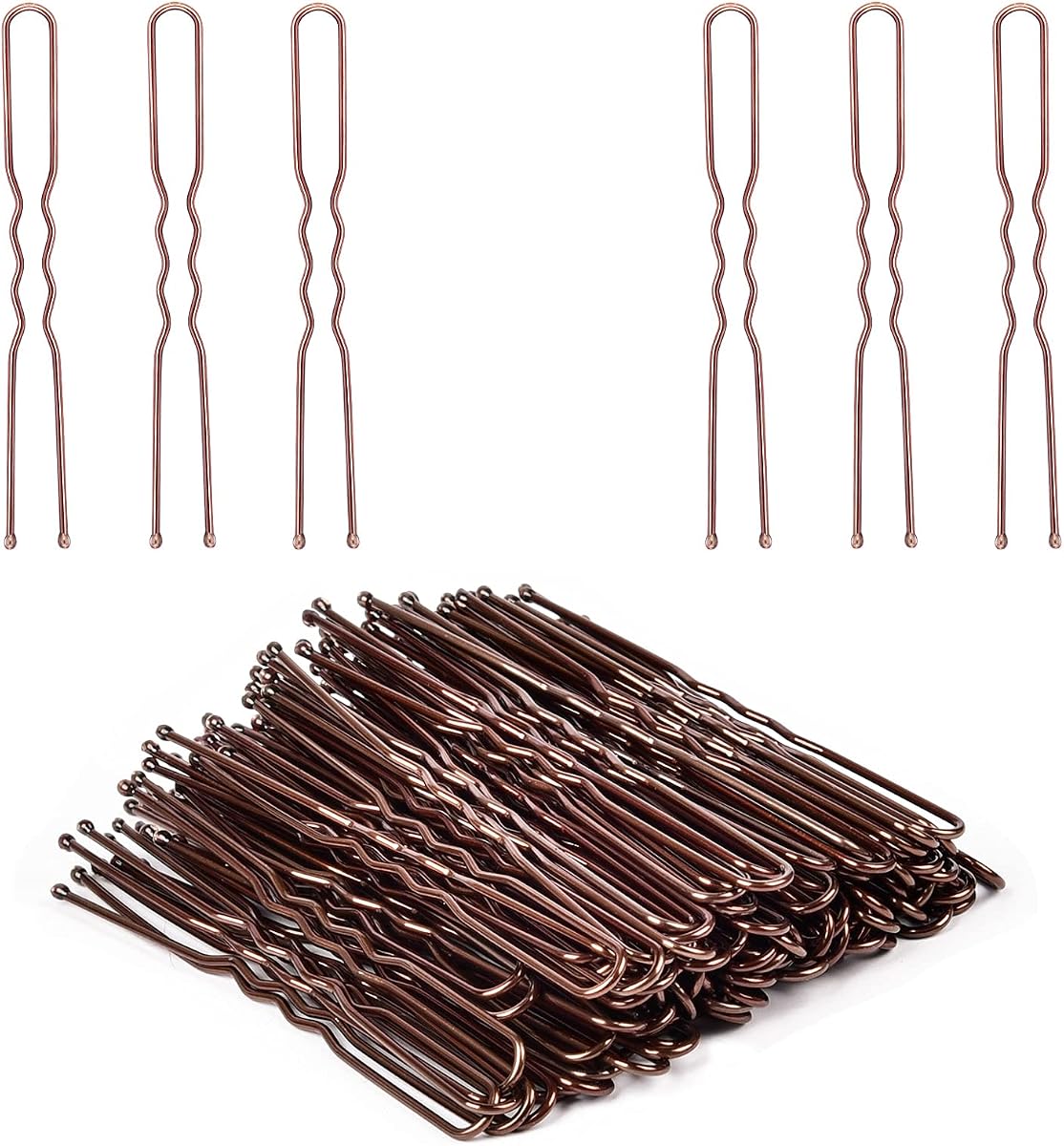 IKOCO 2.4" U Shaped Hair Pins for Women, Bun Pins with Storage Box, Brown | Secure Hold, Snag-Free, Smooth Edges, Rust-Resistant, Ideal for Ballet Buns & Daily Updos