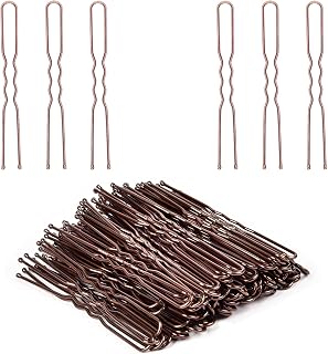 IKOCO U Shaped Hair Pins for Women, 80pcs 2.4 Inch Brown Bun Pins with Storage Box - Secure Hold for Thick & Fine Hair