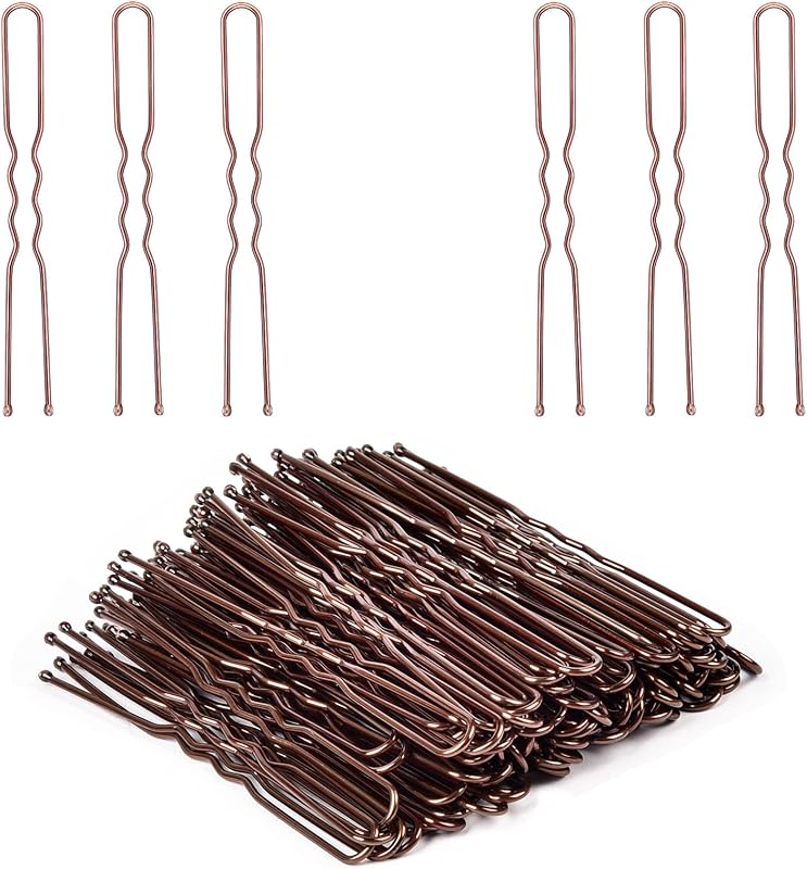 IKOCO 2.4" U Shaped Hair Pins for Women, Bun Pins with Storage Box, Brown | Secure Hold, Snag-Free, Smooth Edges, Rust-Resistant, Ideal for Ballet Buns & Daily Updos
