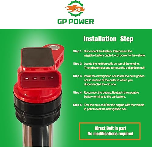 Miniatura 7 de GP POWER Paquete de bobinas de encendido 30684245 306842450 LR002954 UF-594 UF594 C1723 6G9N-12A366 099700-1070 Juego de 6 compatibles con Land