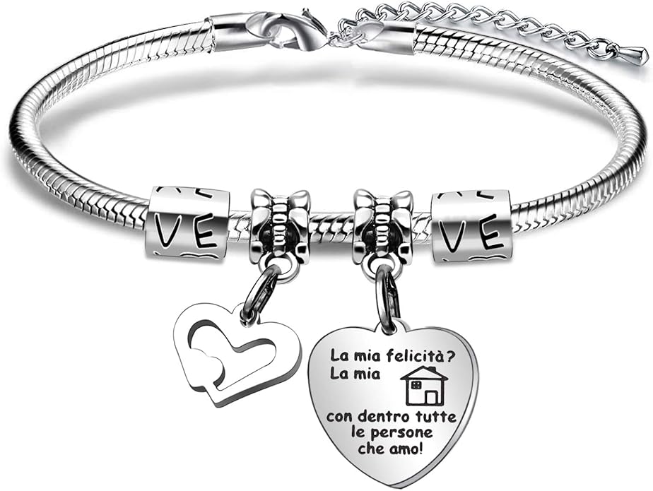 title=Angelra Bracciale da Donna con Ciondolo In Acciaio,"La Mia Casa con Dentro Tutte
