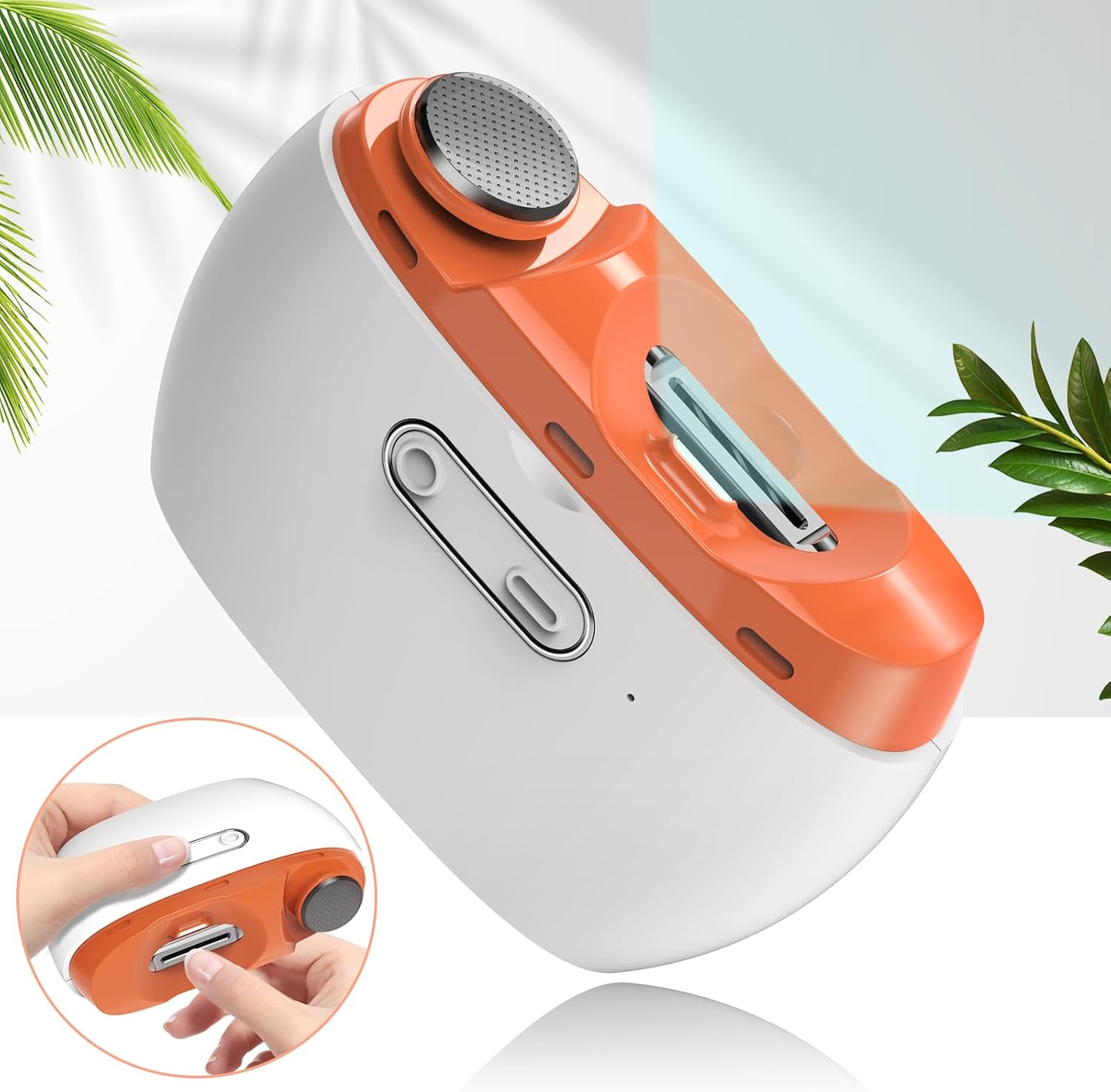 2025 Upgraded 3-in-1 Electric Nail Clipper and File – Automatic Nail Trimmer & Polisher with LED Light, USB Rechargeable, Clip Storage, 2-Speed, Safe for Baby, Adults, Seniors?Orange?