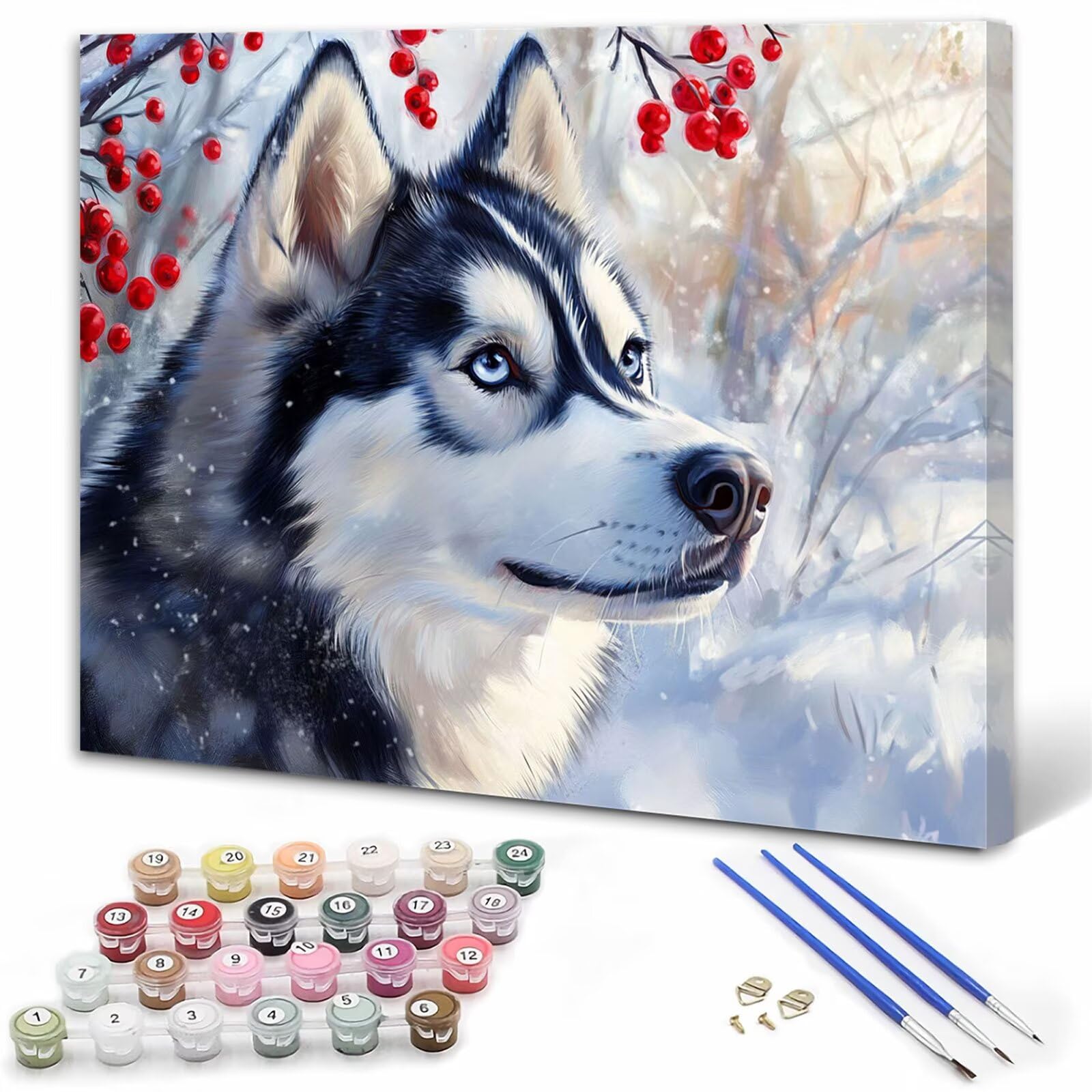 Dipingere con i Numeri Adulti Animale Dipingere con i Numeri Inverno Paint by Numbers Hobby Creativi Adulti Fai Da Te Tela di Pittura a Olio Kit, Decorazioni Donna Regalo 60x80cm Senza Cornice Y3-569