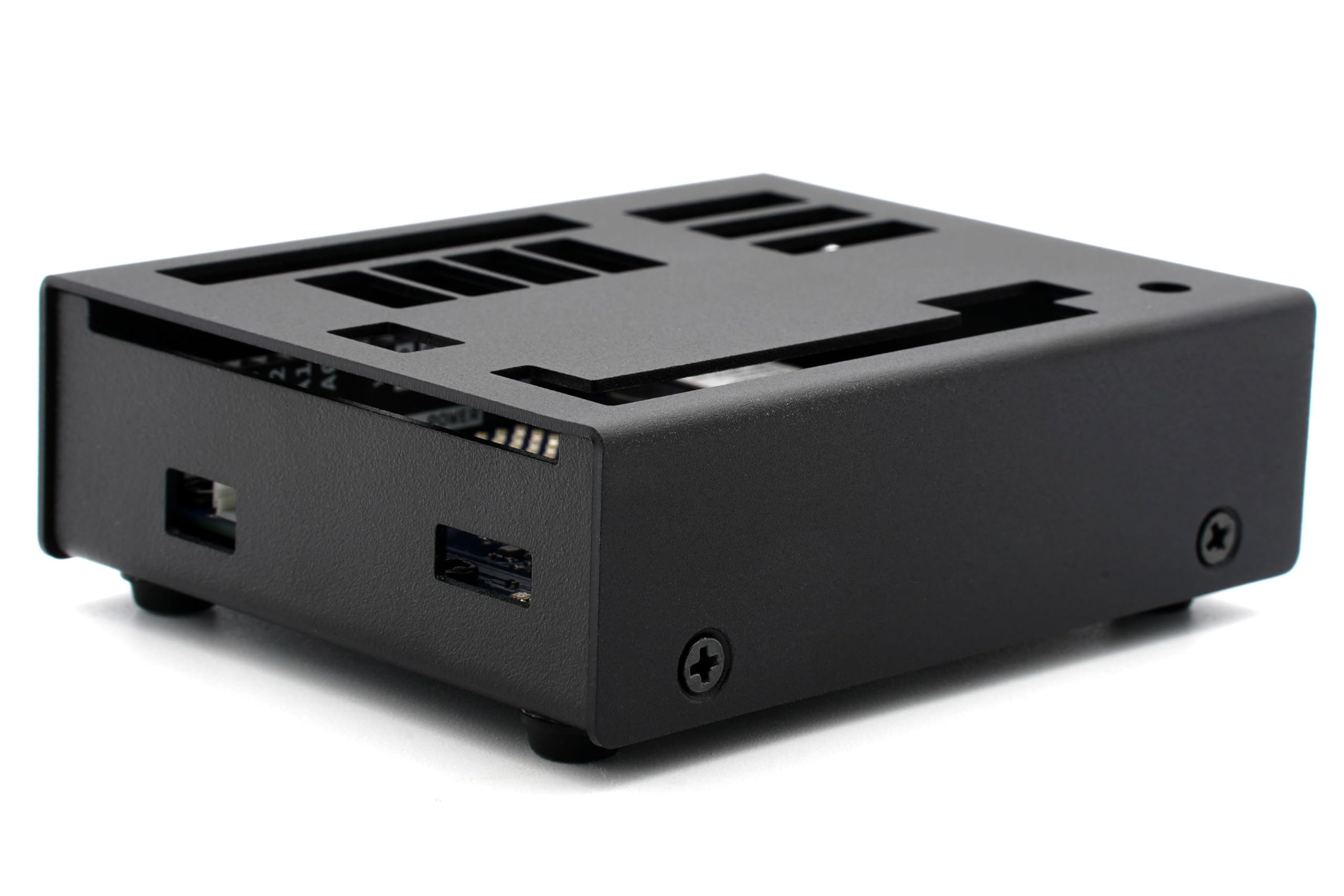 KKSB Gehäuse für Arduino UNO Q - Schwarz eloxiertes Aluminiumgehäuse