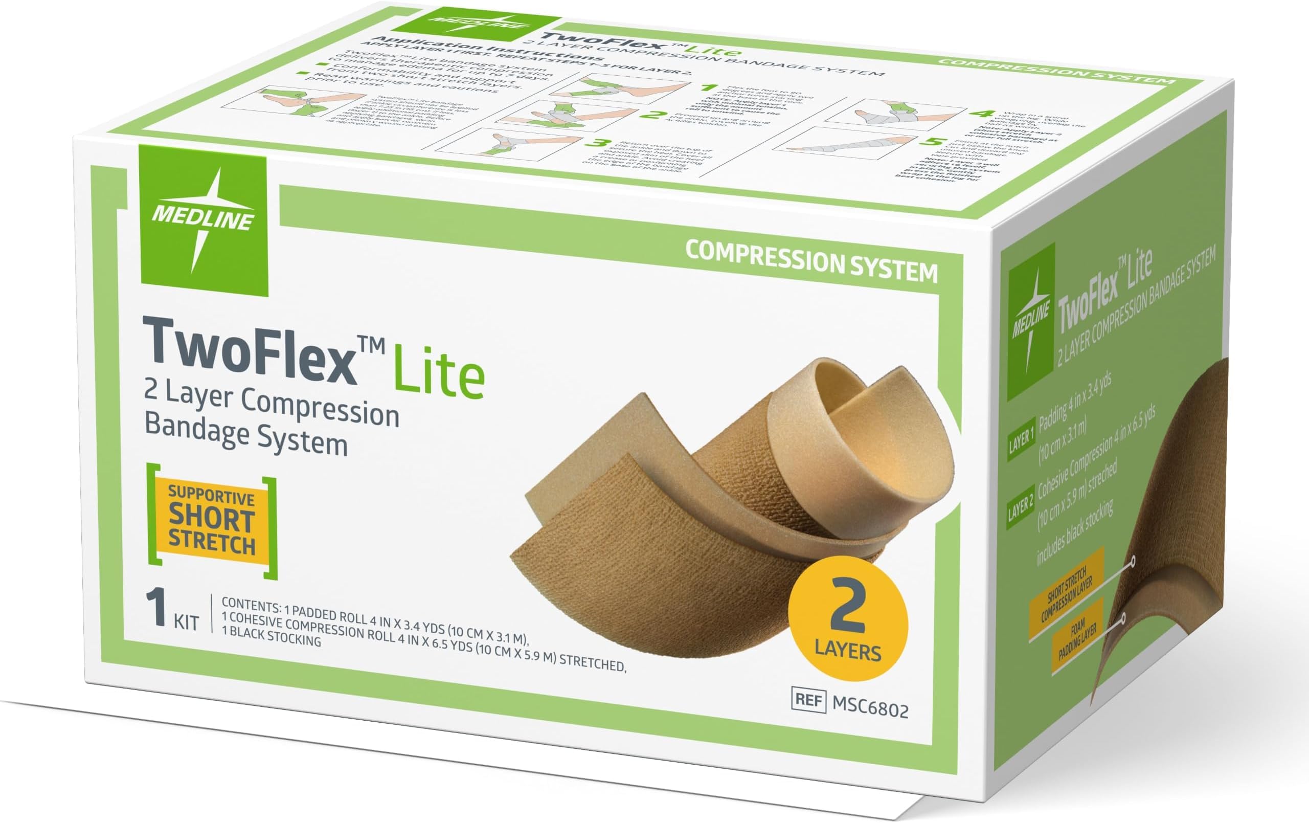 Medline TwoFlex Lite 2-Layer Compression System — Amazon image 2