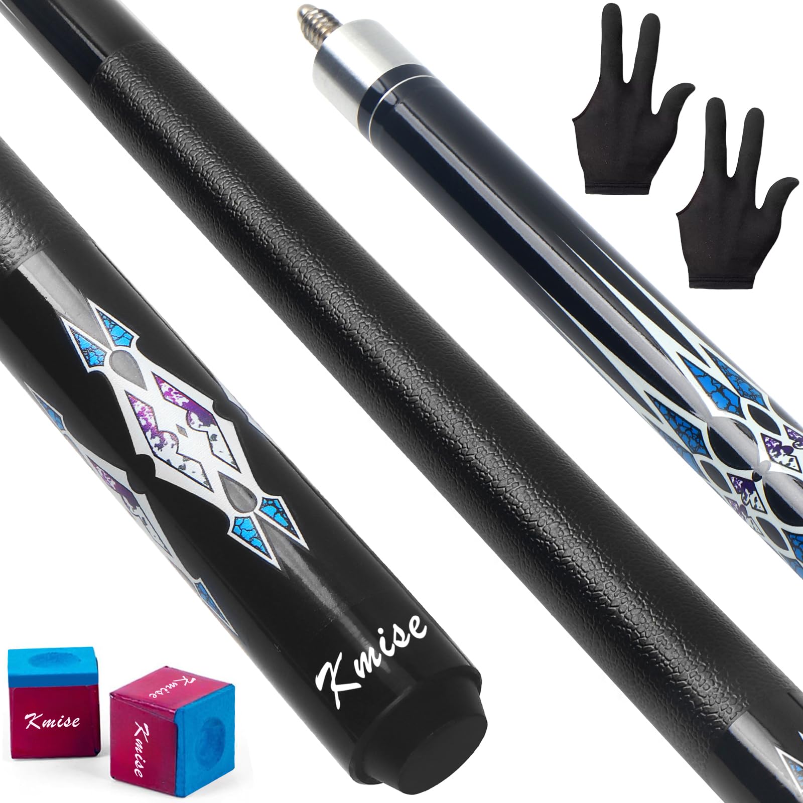 Kmise Pool Cue Stick - 58 Inch Pool Cues, 18~21Oz Canadian Maple Professional Billiard Cues Sticks, Pool Sticks for Adults, Multiple Colors, Pool Stick for Bar House Pool Tables Sports