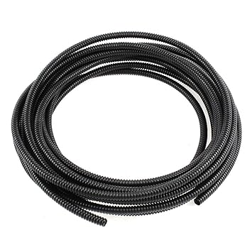 uxcell Flexible PVC 7mm Outer Dia Corrugated Tubing Conduit Tube Pipe 6M