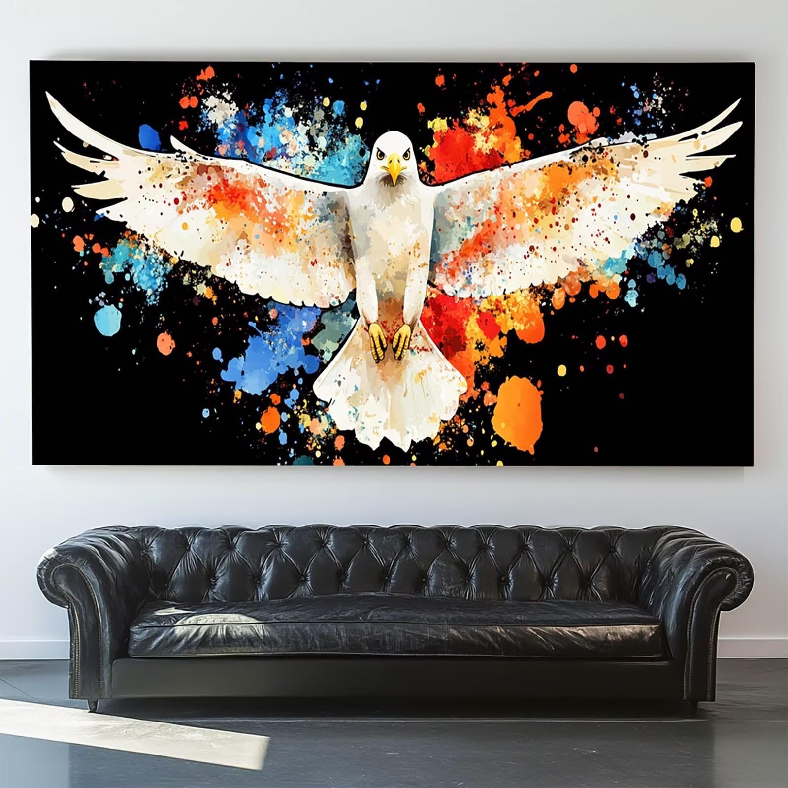 DIY Malen nach Zahlen Erwachsene Habicht Malen nach Zahlen ab 7 jahre Mädchen Farbe Kreativ set für Erwachsene mit Leinwand Acrylfarben set und Pinsel,Bastelset zum Bemalen für Wanddeko 80X160cm 7-2-2