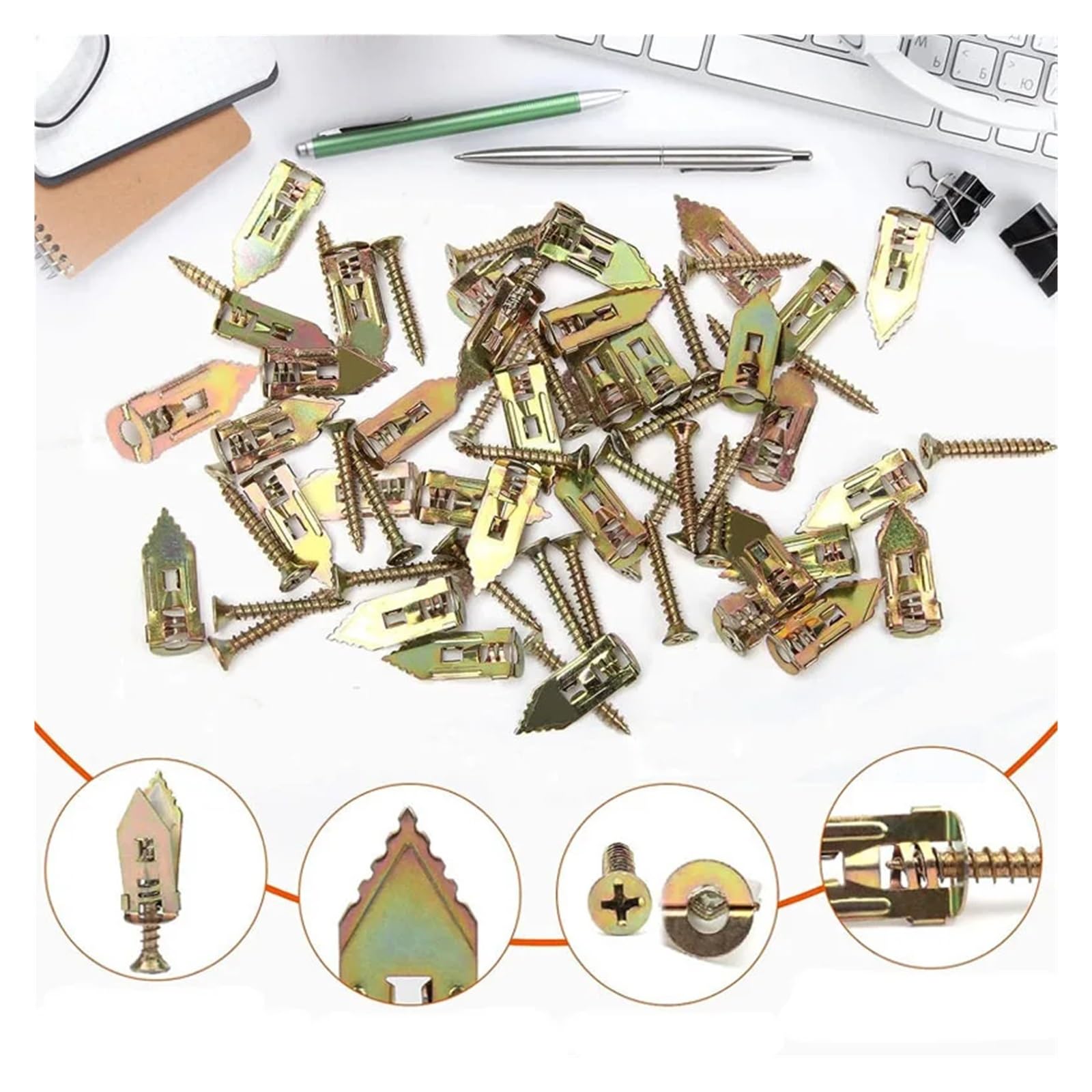 10/20set Hammer Treiber Anker Mit Schraube Hohl Wand Stecker Nagel-in Trockenbau Gipskarton Befestigung Expansion Bolzen(20set)