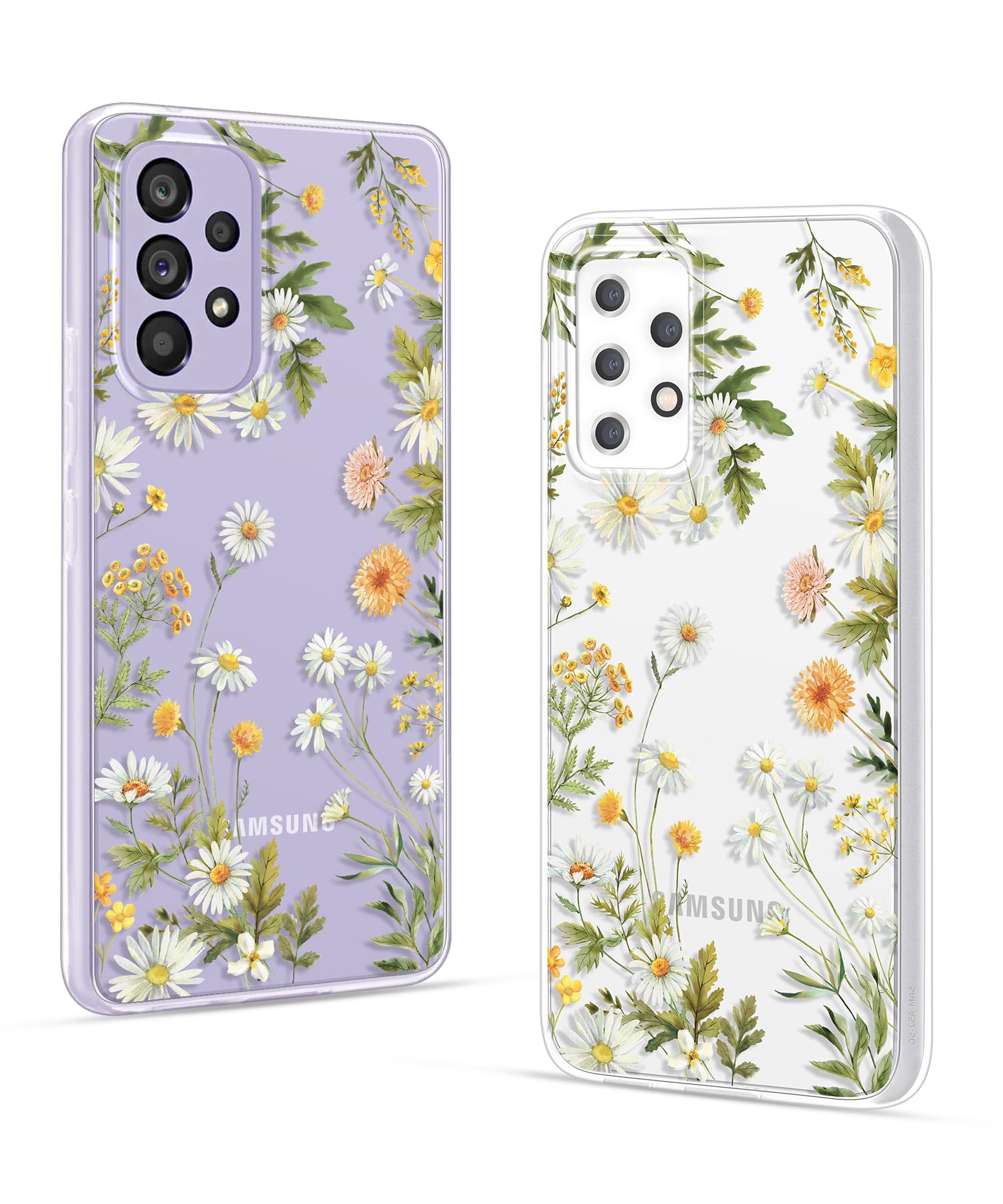 Gronda Clear Phone Case for Samsung A52 5G Case, Never Yellow Shockproof Protective Slim Soft Drop Protection Cute Women Girls Case Cove for Samsung Galaxy A52 Green