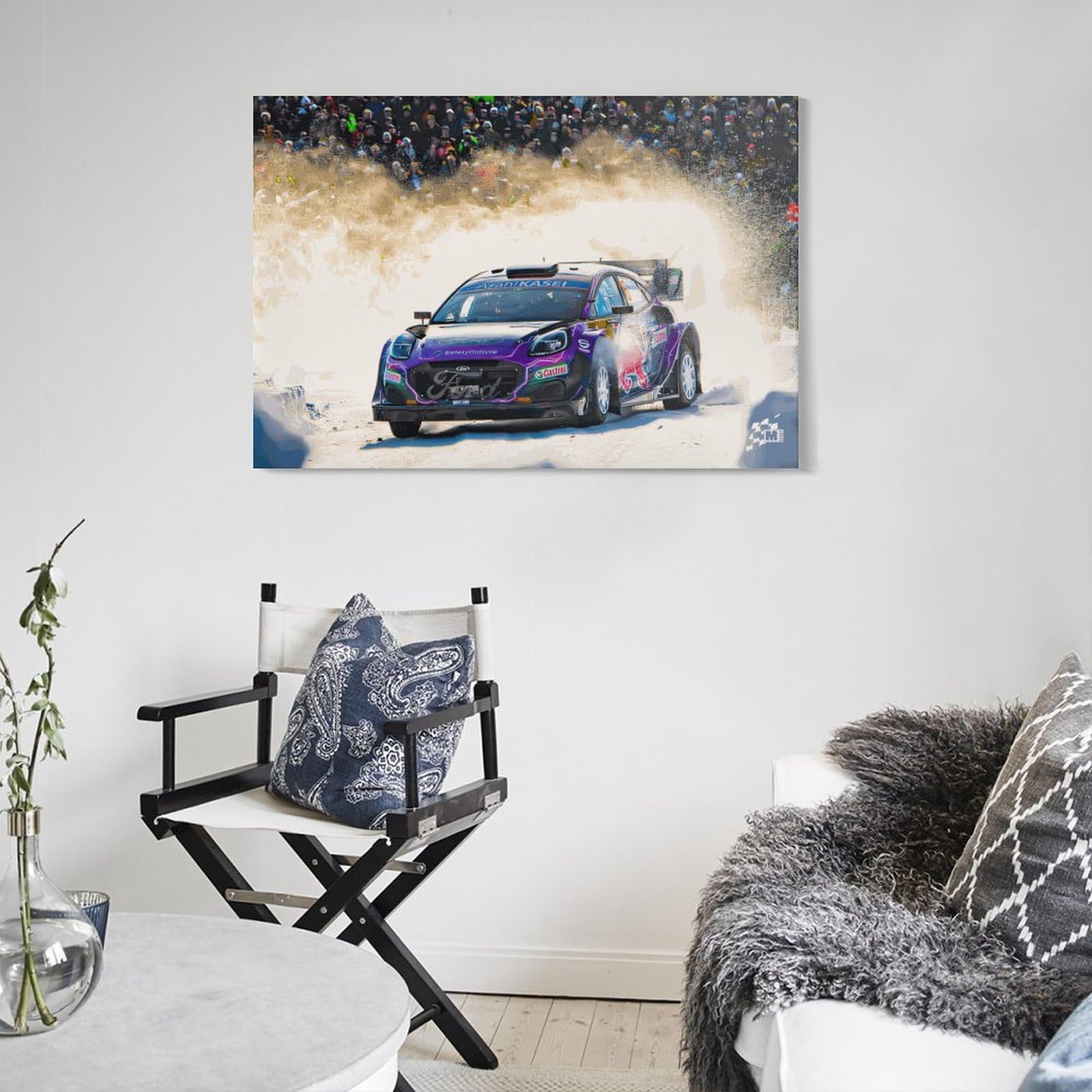 Poliuaws Frame-Style-8 Rally Car House Decoration For Living Room For Home Modern Decoration Artwork 12X18inch(30X45cm)