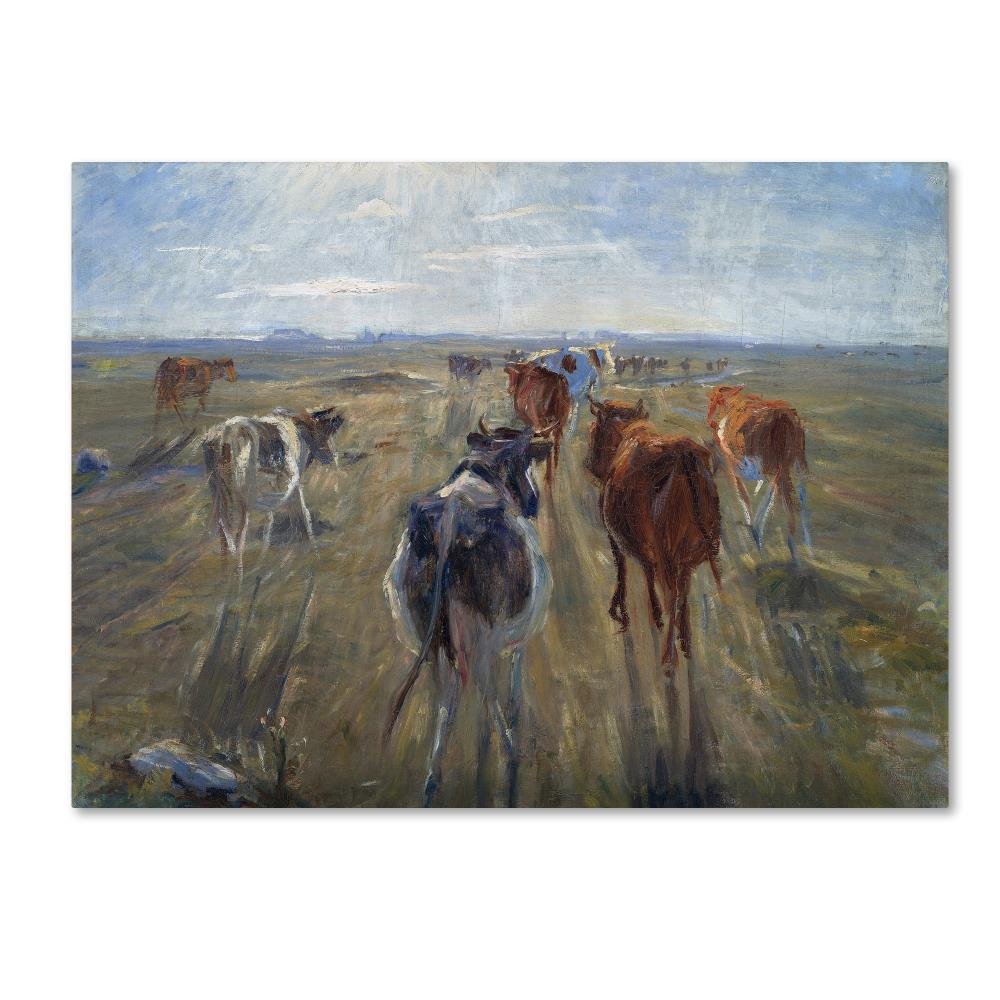 Long Shadows Cattle by Theodor Philipsen, 35x47-Inch Canvas Wall Art