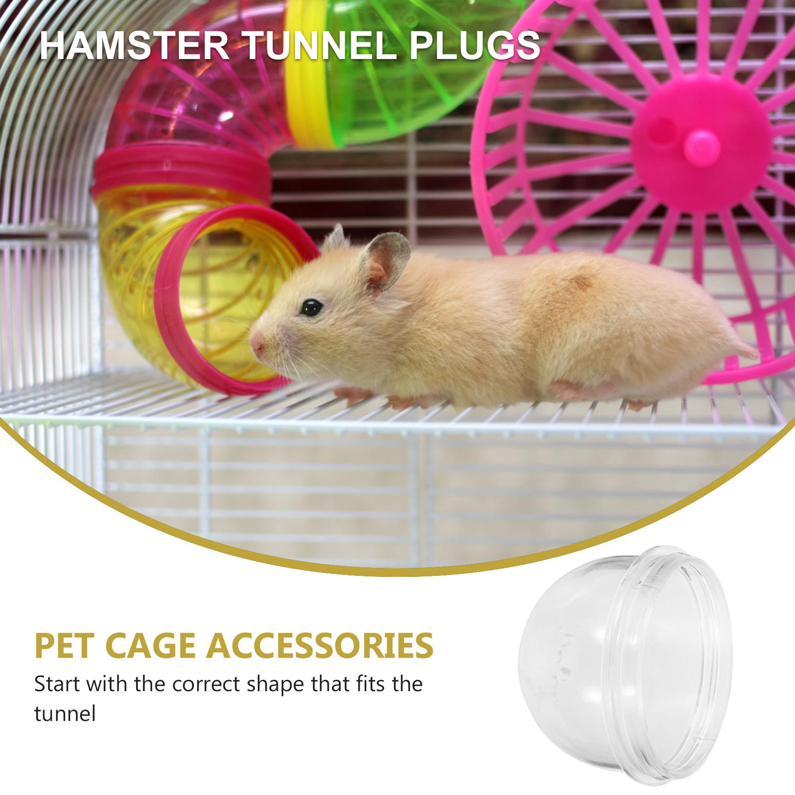 FONDOTIN 3 Tapones Externos para Túneles de Hámster y Mascotas, Accesorios Plásticos Resistentes para Jaulas Pequeñas, Color Aleatorio, Ideales para Conectar y Proteger — view 6