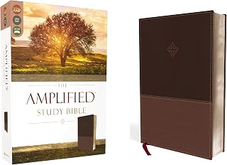 Zondervan Amplified Study Bible Large Print Leathersoft Brown - Unlock Greek & Hebrew Nuances