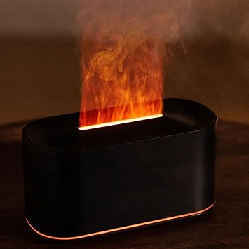 Asixxsix Essential Oil Diffuser, Aromatherapy Diffuser Cool Mist Humidifier with 7 Colors Light, Scent Aromas Diffuser, Quiet Flame Diffuser for Essential Oil, Home, Office, Bedroom Black