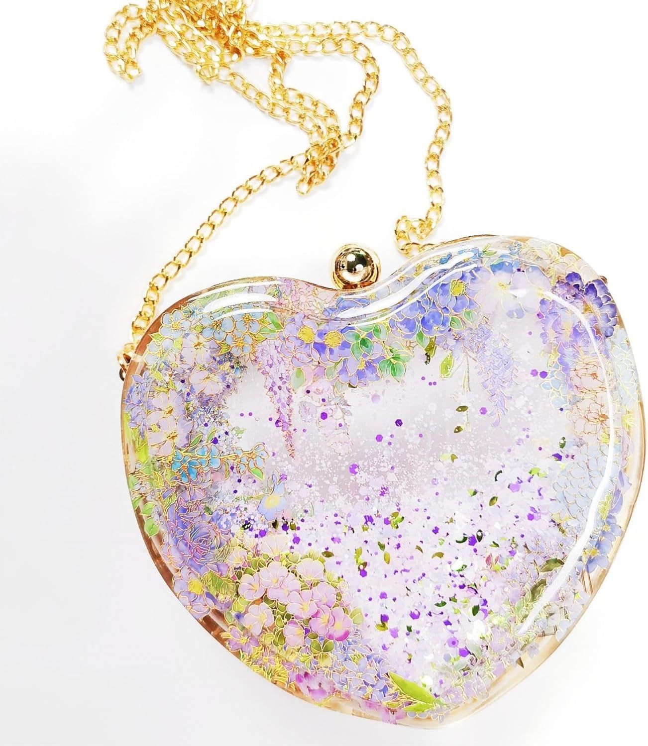 FUNSHOWCASE Resin Shaker Mold Clutch Purse Complete Kits of 9 6" Large Heart Bag DIY Accessories