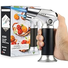 Blow Torch, Home-Grade Kitchen Cooking Torch with Lock Adjustable Flame Refillable Mini Blow Torch Lighter for BBQ, Baking, Brulee Creme,Light Cooking Tasks,DIY Soldering (Butane Gas Excluded)