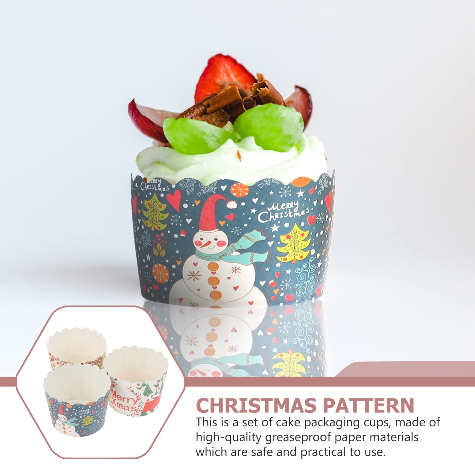 Garneck 3 Set Tazze Di Torta Di Natale Fodera Per Cupcake Pirottini Riutilizzabili Per Cupcake Stencil Natalizi Per Torte Cake Topper Tazza Da Forno Fai Da Te Coppa Per Torte 150 Pezzi * 3