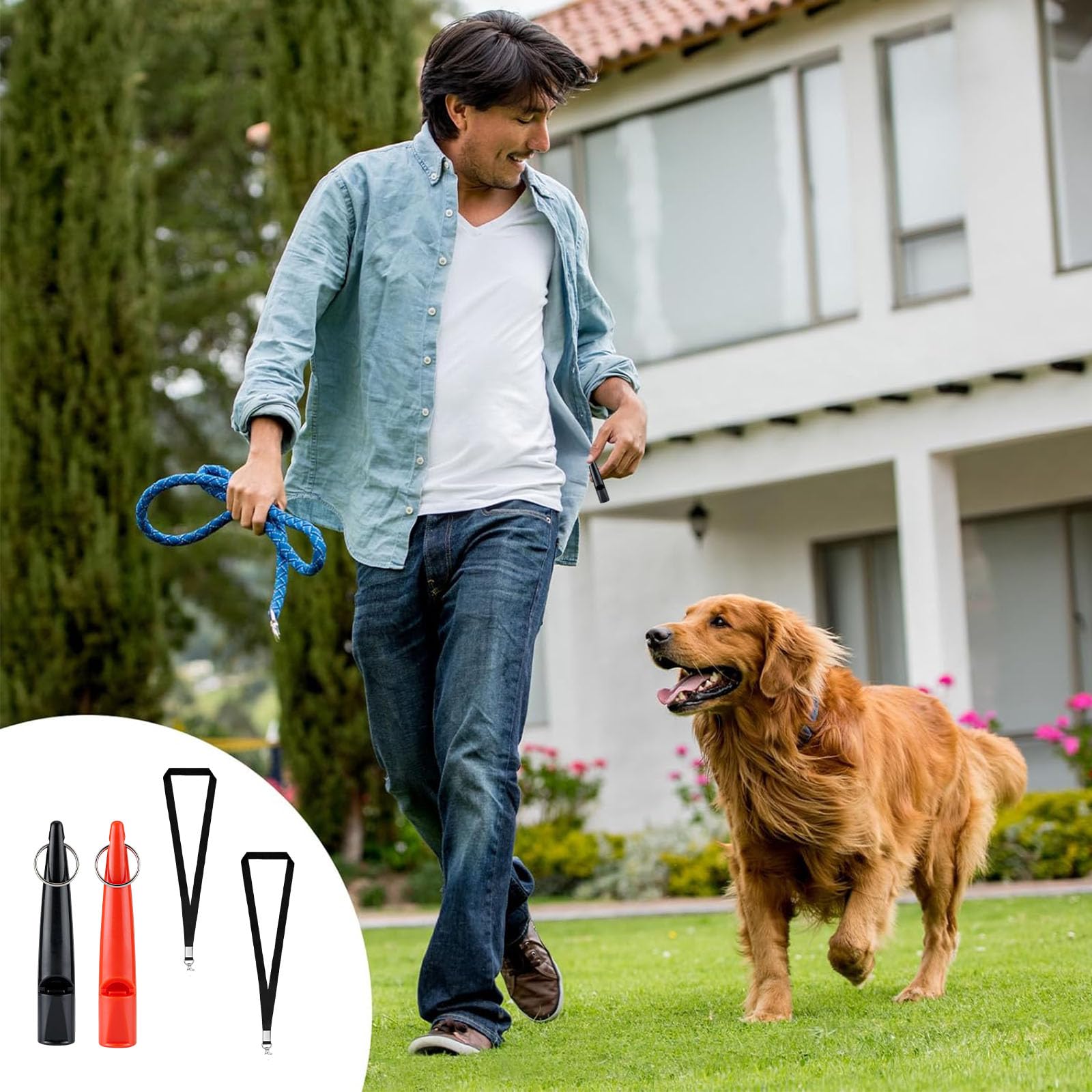 2 Pcs Sifflet pour Chien, Sifflet Anti Aboiement Chien, Sifflet pour Chien Professionnel Sifflet, Sifflet à ultrasons Professionnel pour l'entraînement et Le contrôle des aboiements