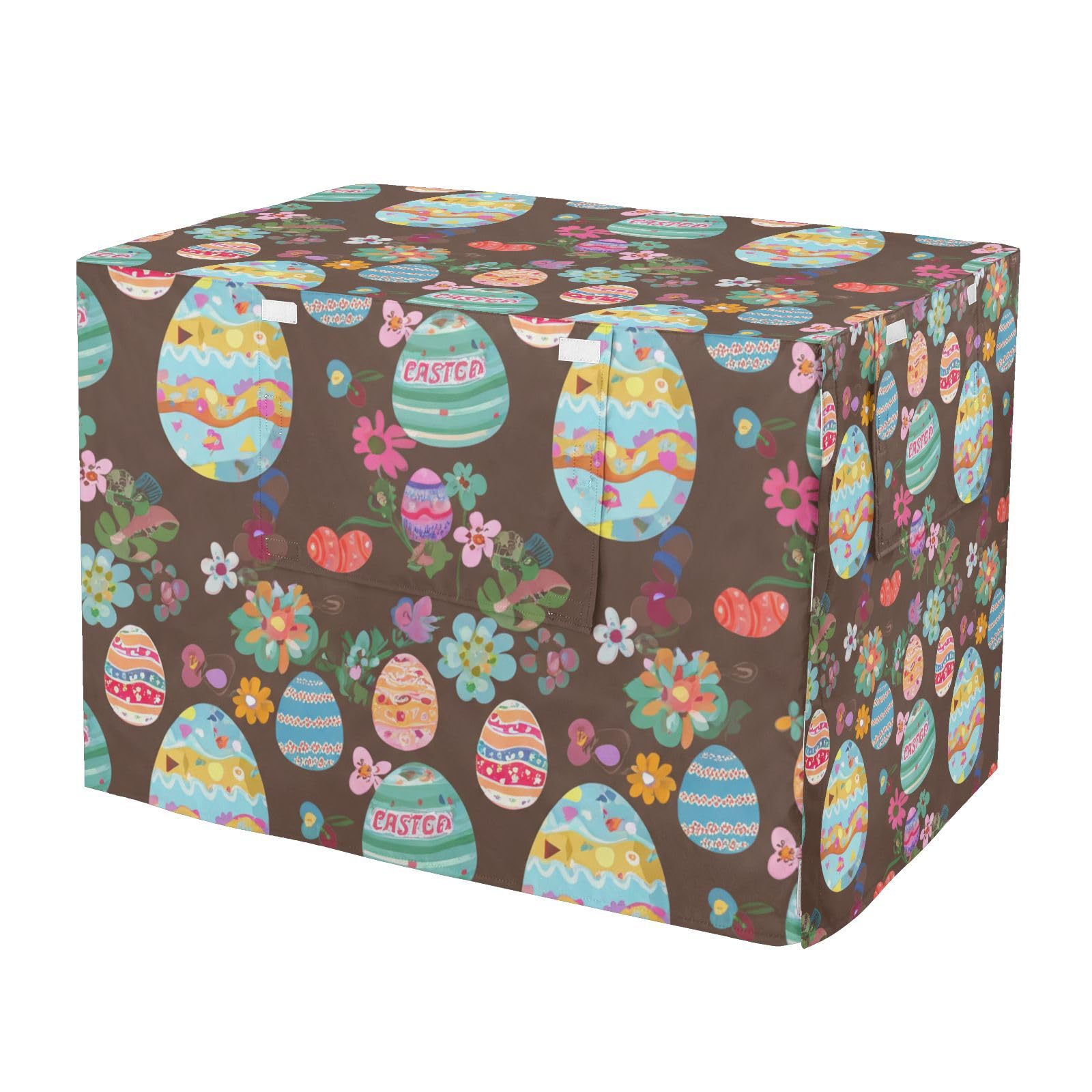 Housse de cage pour chien marron taille L motif lapins de Pâques anti-UV