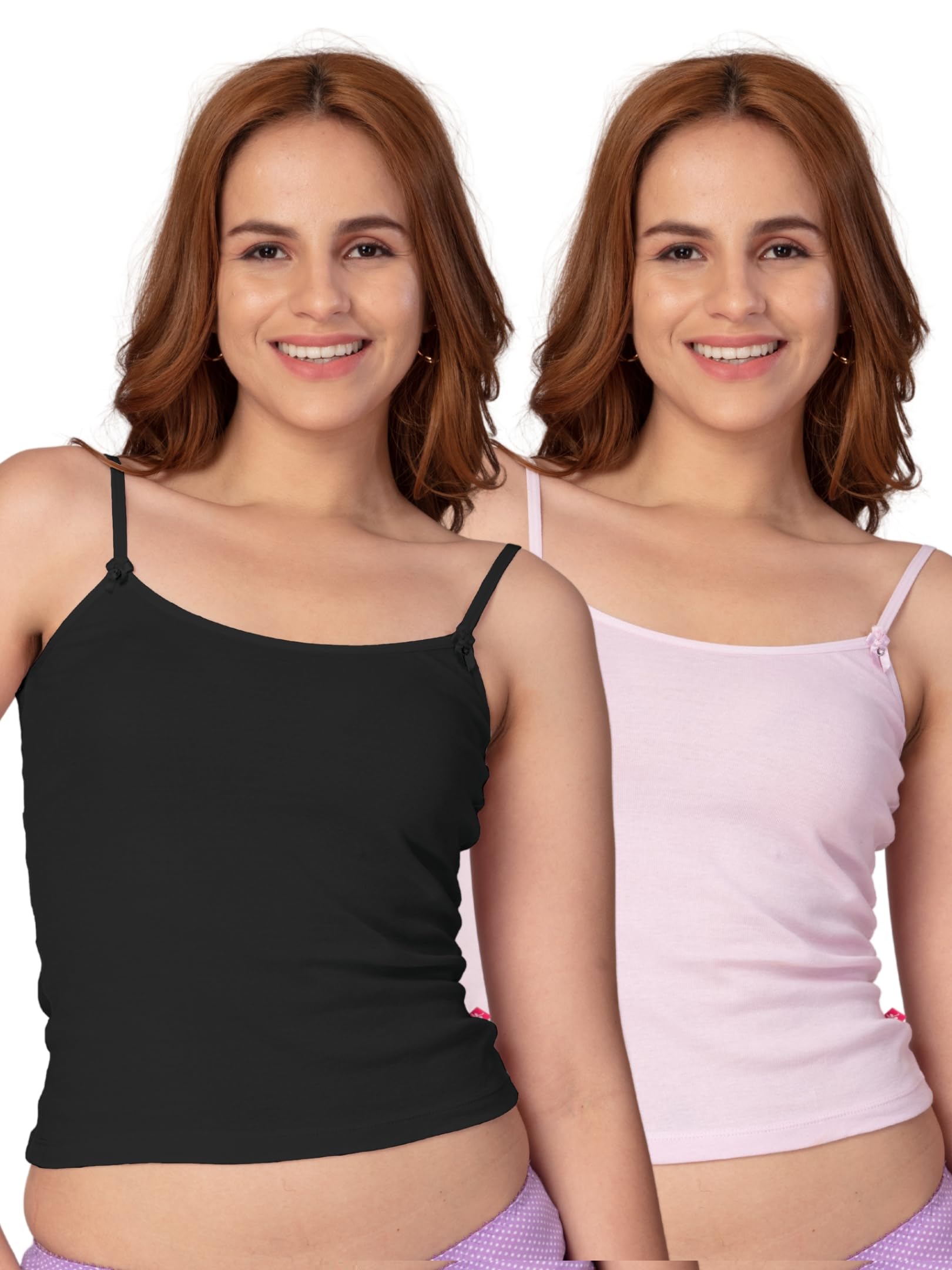 daisy dee Cotton Camisole for Women | Soft Breathable Inner Slip with Adjustable Spaghetti Straps | Ideal for Layering & Sleepwear - Amy-picture-20