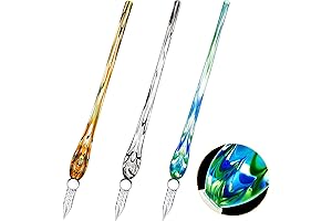 Handmade Glass Dipped Pen, Calligraphy Crystal Glass Pen