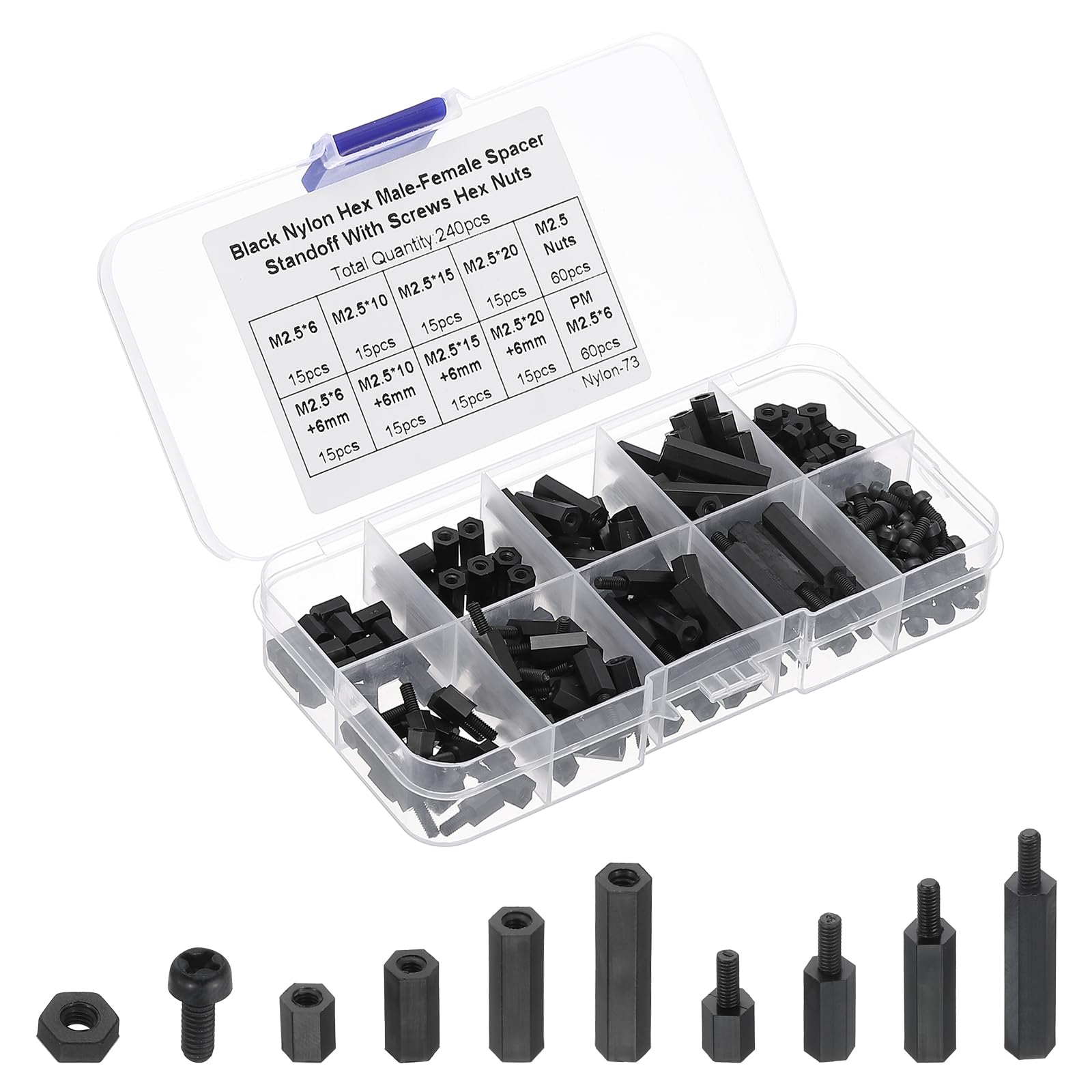 ★PCBマザーボードスペーサースタンドオフ ナイロン uxcell PCBマザーボードスペーサースタンドオフ ナイロン 六角 M2x5 mm