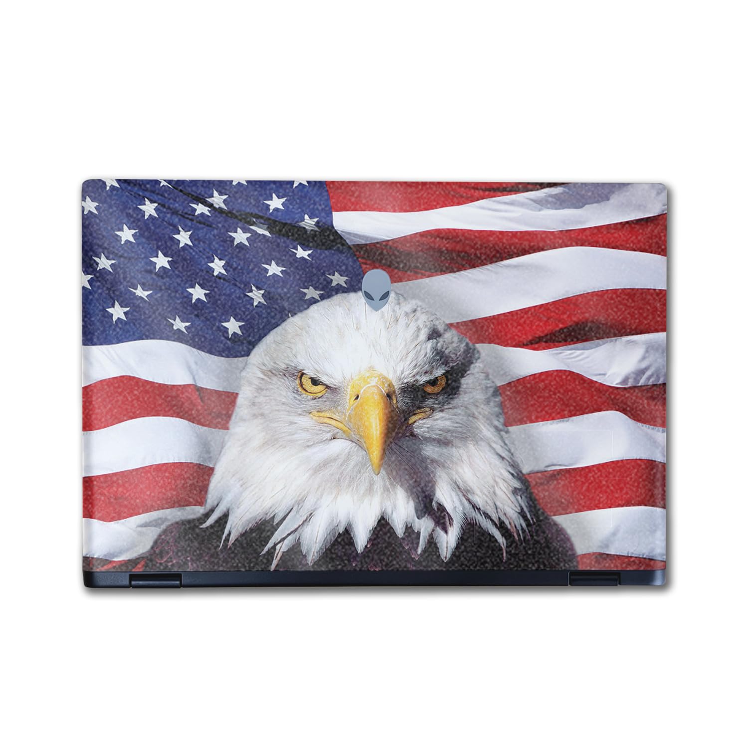 Glossy Glitter Laptop Skin Compatible with Alienware M16 R2 (2024) - America Strong - Premium 3M Vinyl Protective Wrap Decal Cover - Easy to Apply | Crafted in The USA by MightySkins
