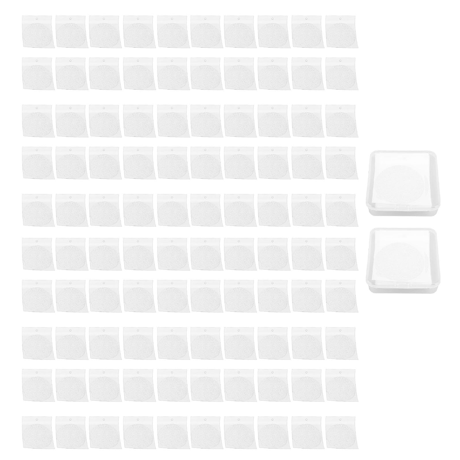 59MM Coffee Pod Lid with Self Adhesive Aluminum Foil, Food Grade Material, Leak Proof, Quick Seal, Wide Compatibility for Various Coffee Machines, Convenient Storage Box Included (100pcs)