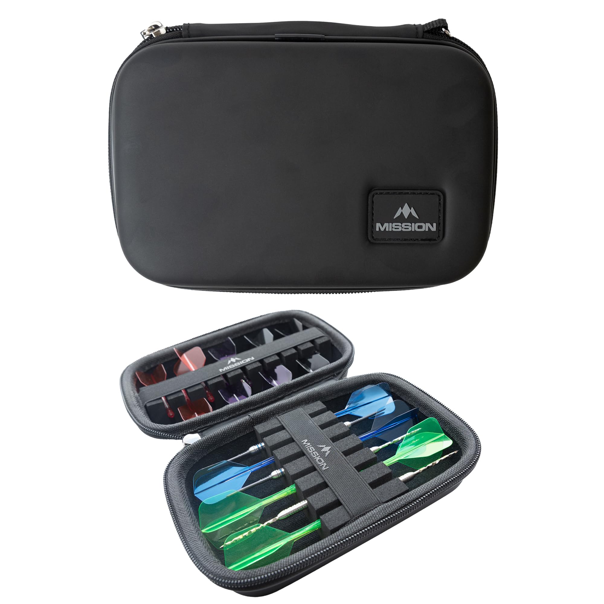 Mission Darts | Force 90 | EVA Case | Black | Strong Protection | Darts Case/Storage Wallet.