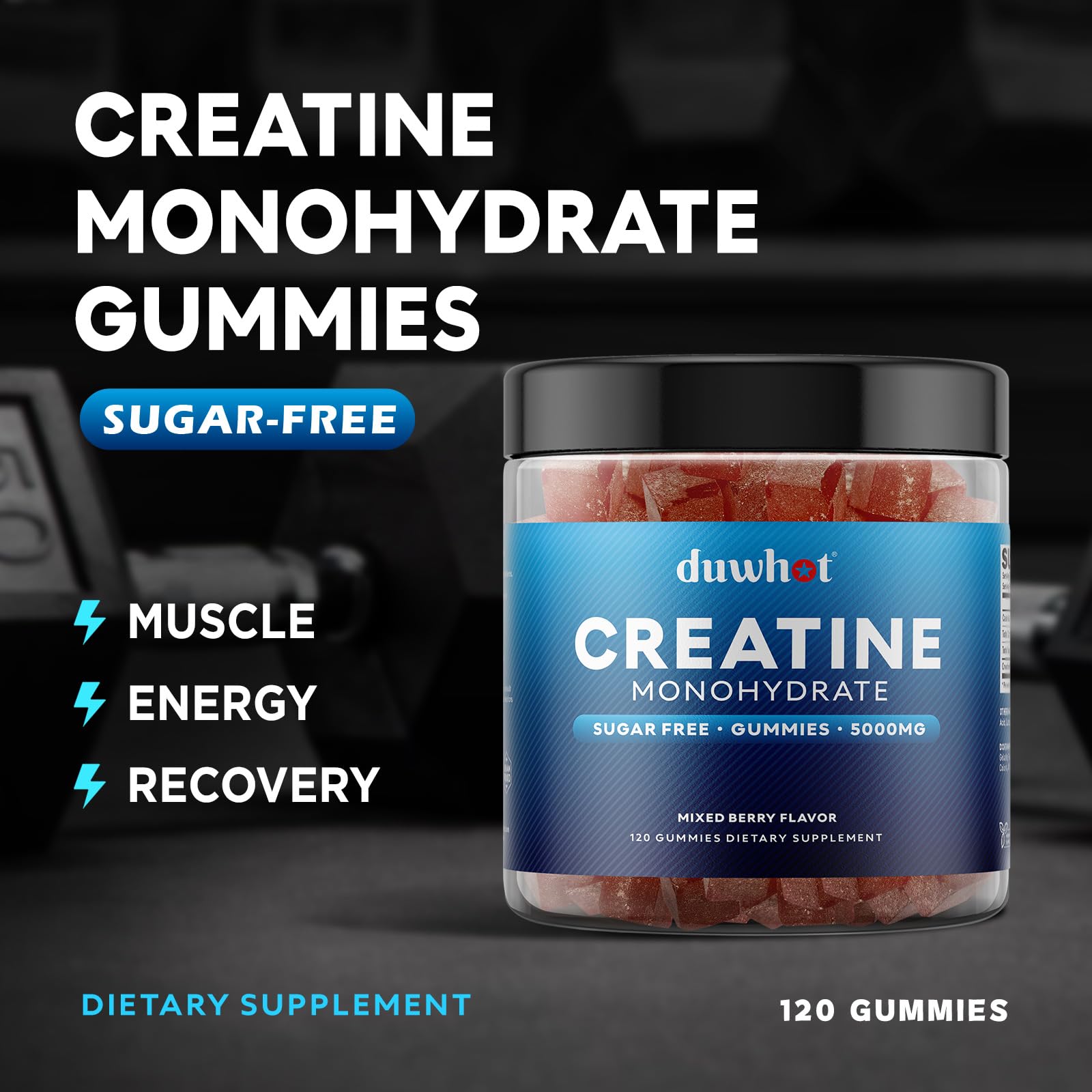 duwhot Creatine Monohydrate Gummies for Men, 120 Count — Amazon image 3
