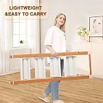 4 Step Ladder, RIKADE Folding Step Stool Lightweight Aluminum Foldable Ladder Safety Anti-Slip Wide Pedal and Handgrip Portable Step Stool for Household Kitchen Office, 330 lbs Capacity (Wood Grain)