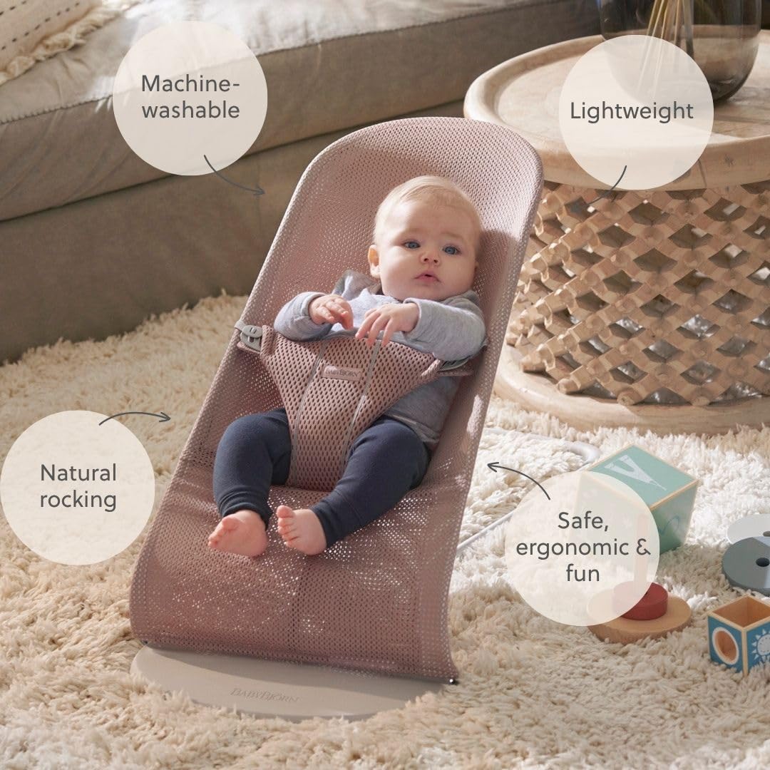 BabyBjörn Babywippe Bliss, Netzstoff, Altrosa