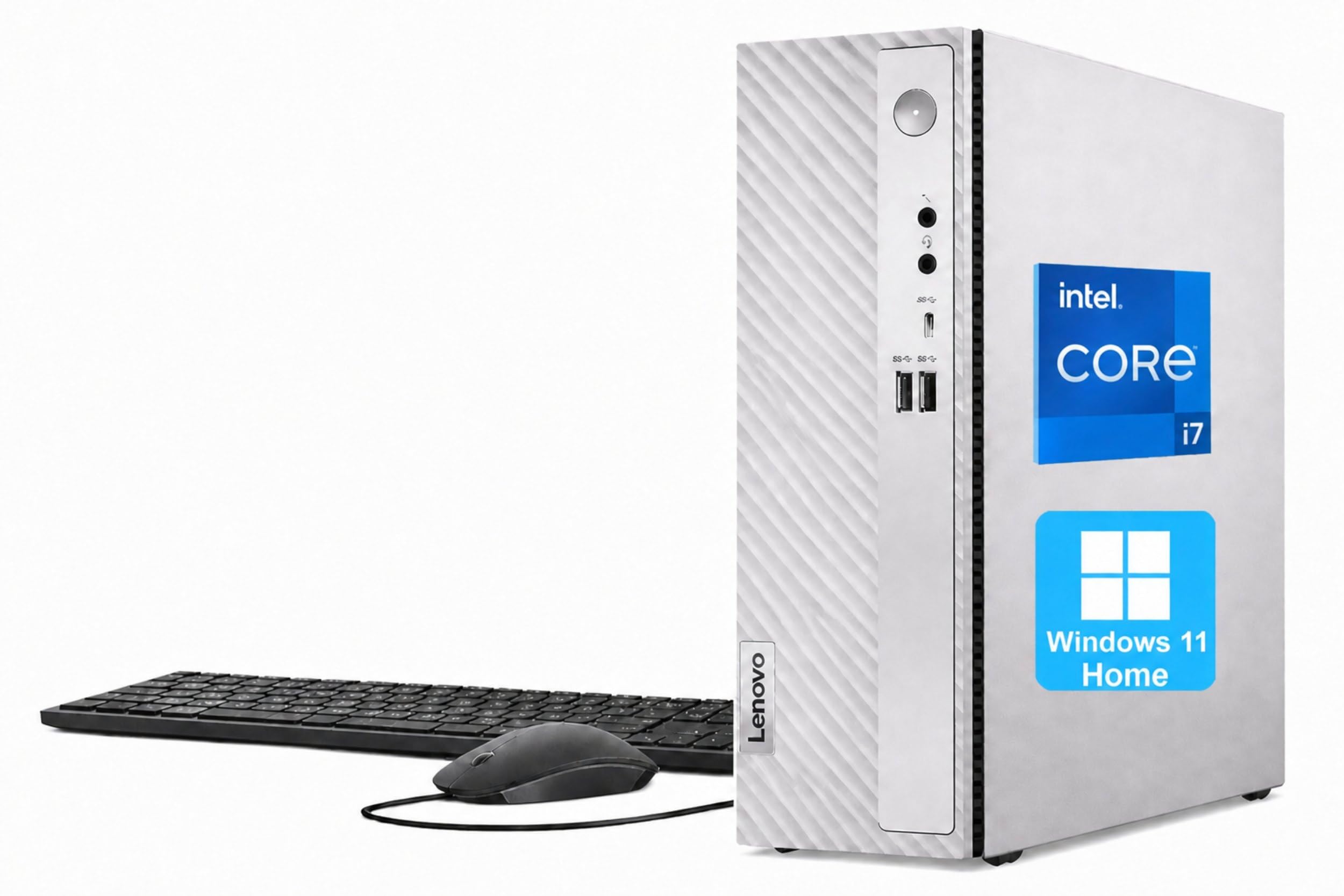 Lenovo IdeaCentre 3 SFF Business Desktop Computer, Intel Core i7-12700K (25MB Smart Cache), 32GB RAM, 1TB PCIe SSD, USB-C, HDMI, VGA, RJ-45, Wi-Fi, tastiera e mouse cablati, Windows11