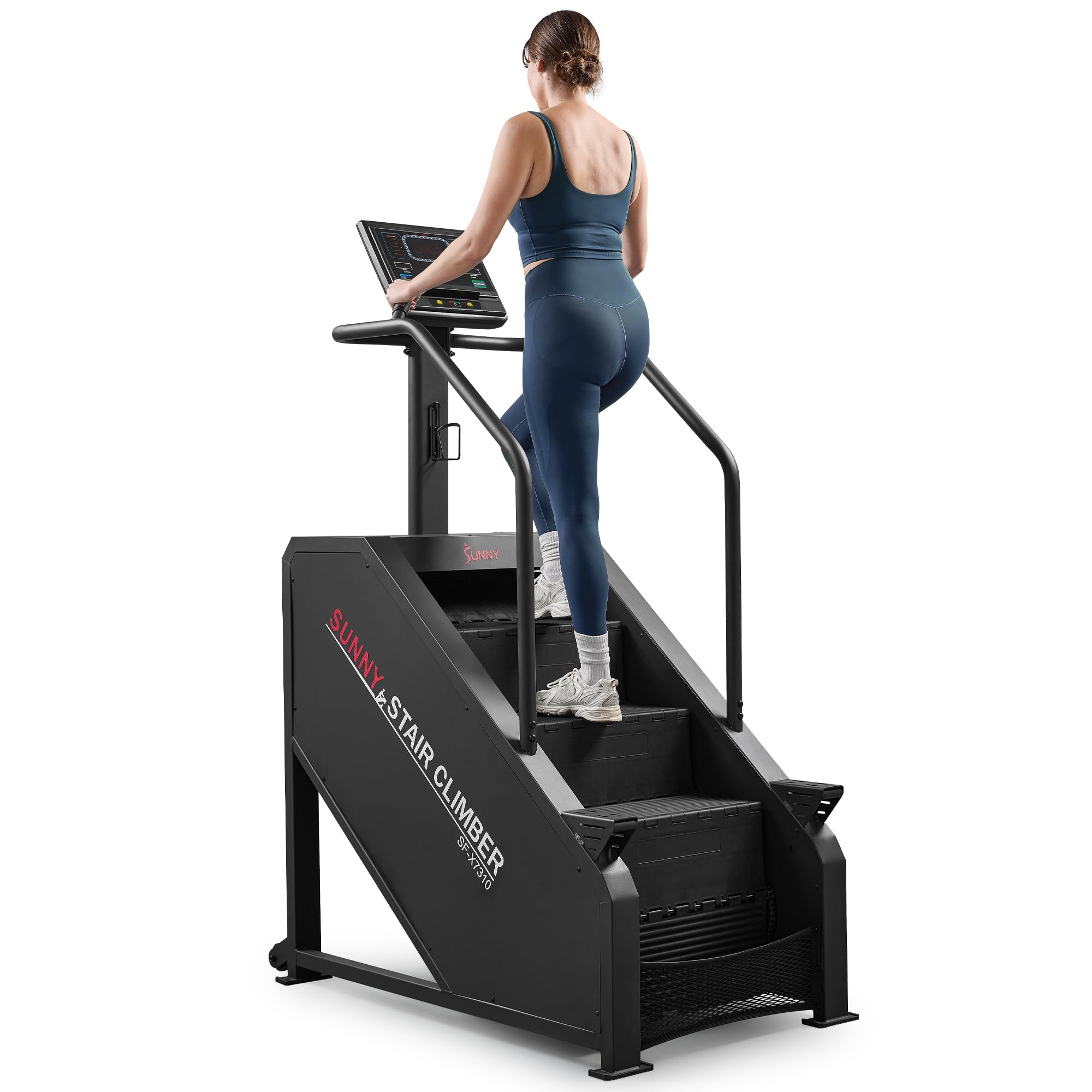 Sunny Health & Fitness Premium High-Intensity Smart Stepper Stair Climber, Commercial Grade, Cardio Workout Programs, Free SunnyFit App Bluetooth Connection, 350-400 LB Weight Capacity