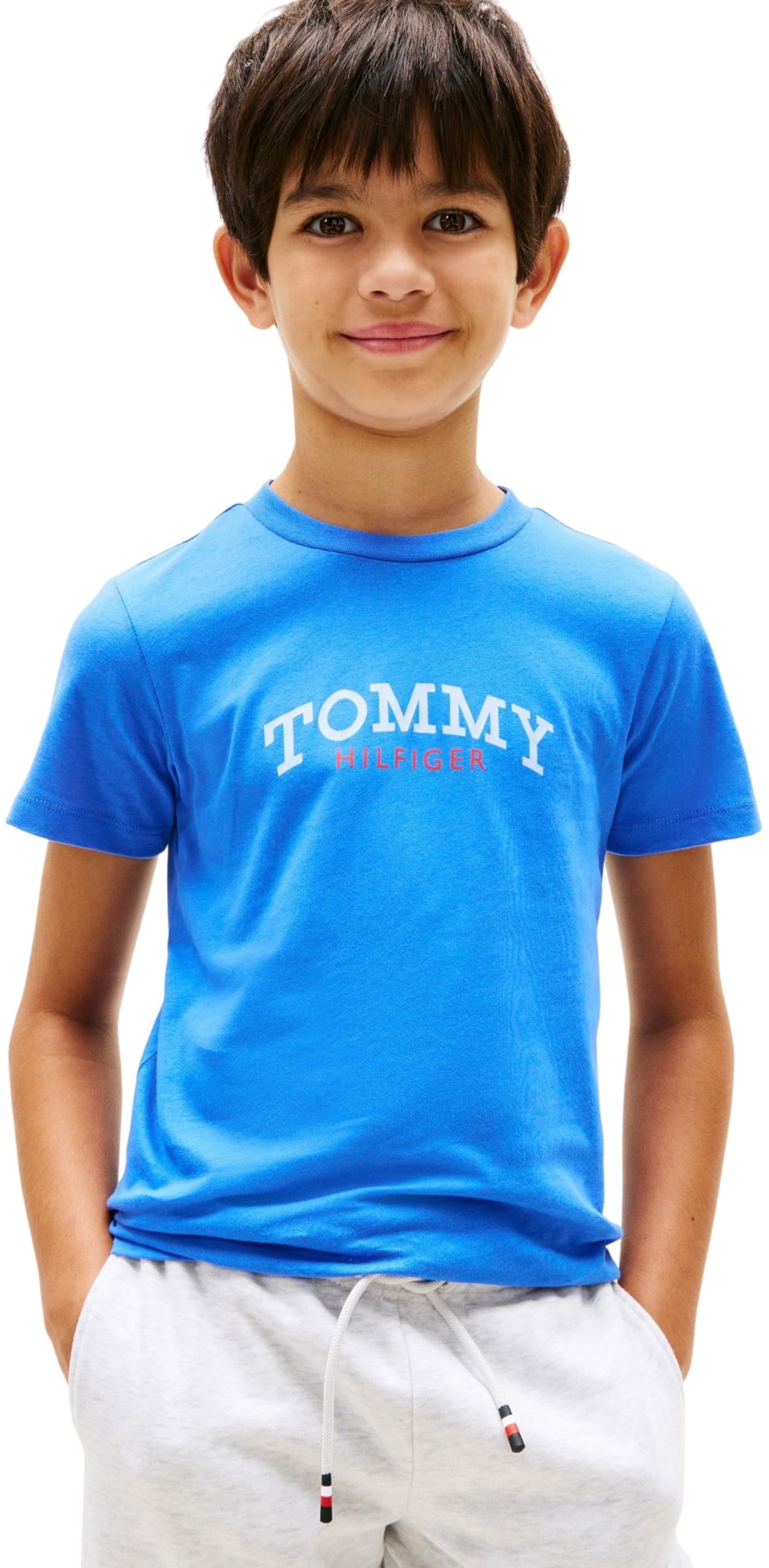 Tommy Hilfiger Chłopięca monotypowa koszulka z grafiką krótki zestaw KB0KB10290 Zestawy odzieży, NIEBIESKI (Empire Blue), 10 lat