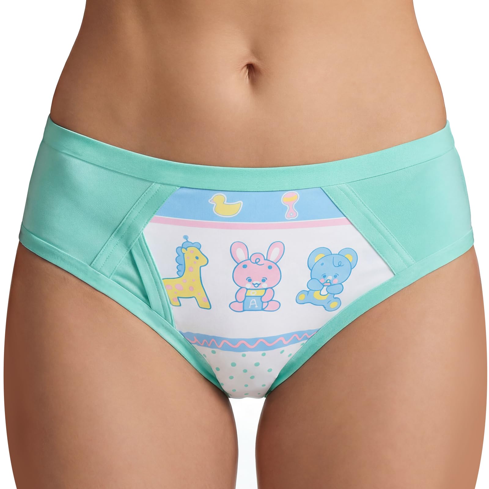 Littleforbig Soft Silky Underwear Comfortable Washable Reusable Waterproof Adult Briefs Training Pants - Baby Parade S Green
