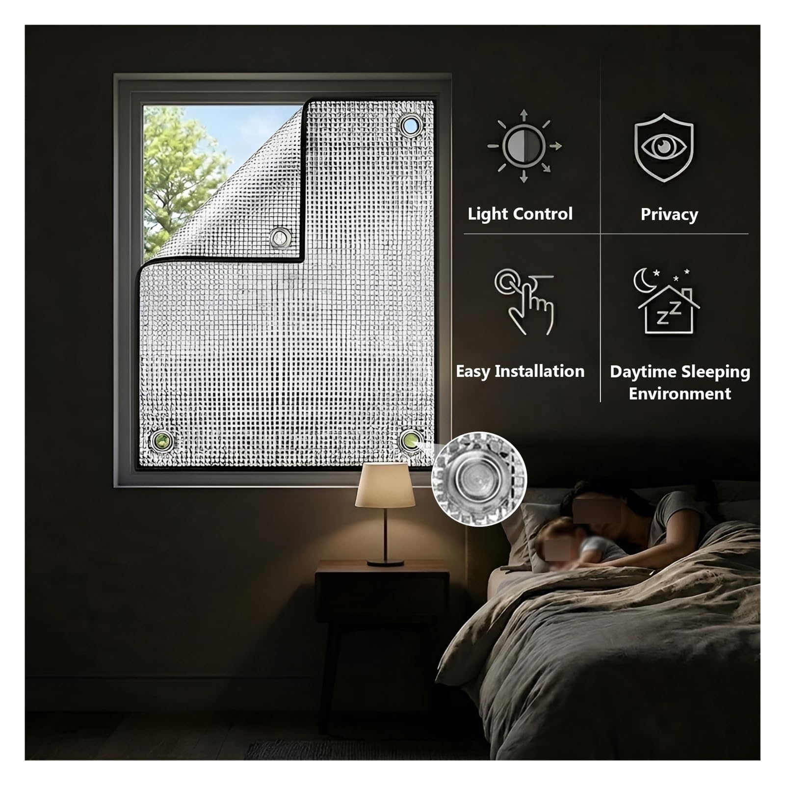 9.0mm Panneau Aluminisé Isolation Thermique Réutilisable,Camping-Car Film Fenetre Anti Chaleur avec Ventouse Toit Ouvrant(90x210cm)