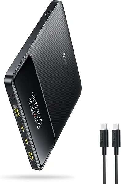 Baseus Laptop Portable Charger 100W 20000mAh, Blade Travel Power Bank Fast Charging 2 USB-C & 2 USB-A Port, Steam Deck Battery Pack for MacBook iPad iPhone 17/16/15/14/13 Samsung S24 Dell