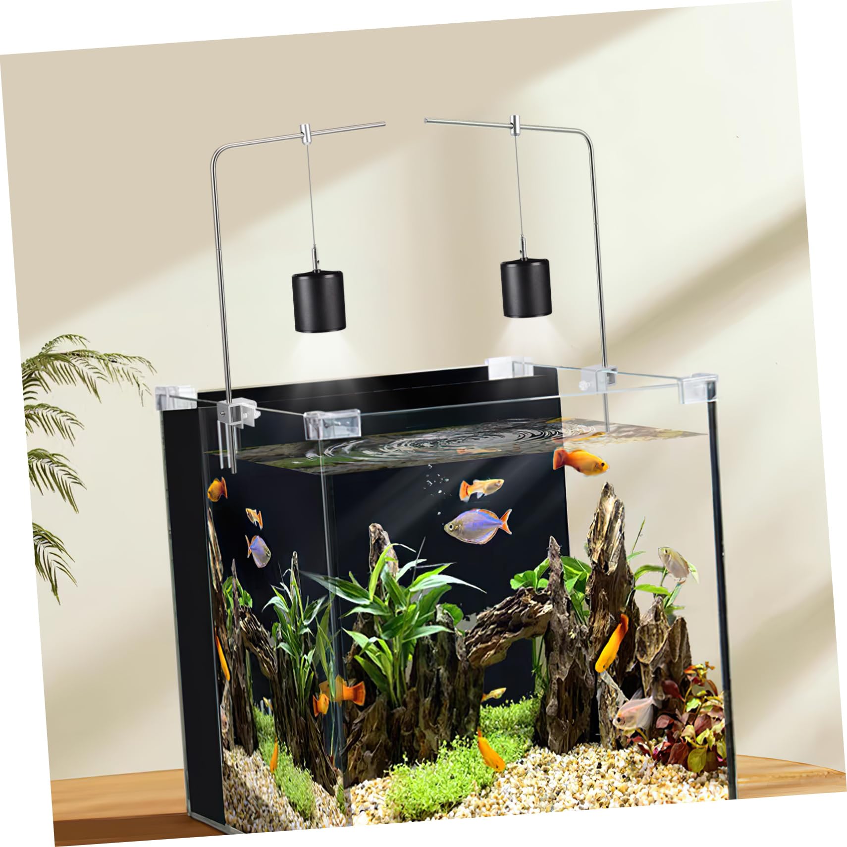 SHINEOFI 1 Satz Verstellbarer Aluminium Aquarium Lichtständer Aufhängung für Fischbehälter Halterung für LED Beleuchtung und Wasserpflanzen Kompakt und Stabil