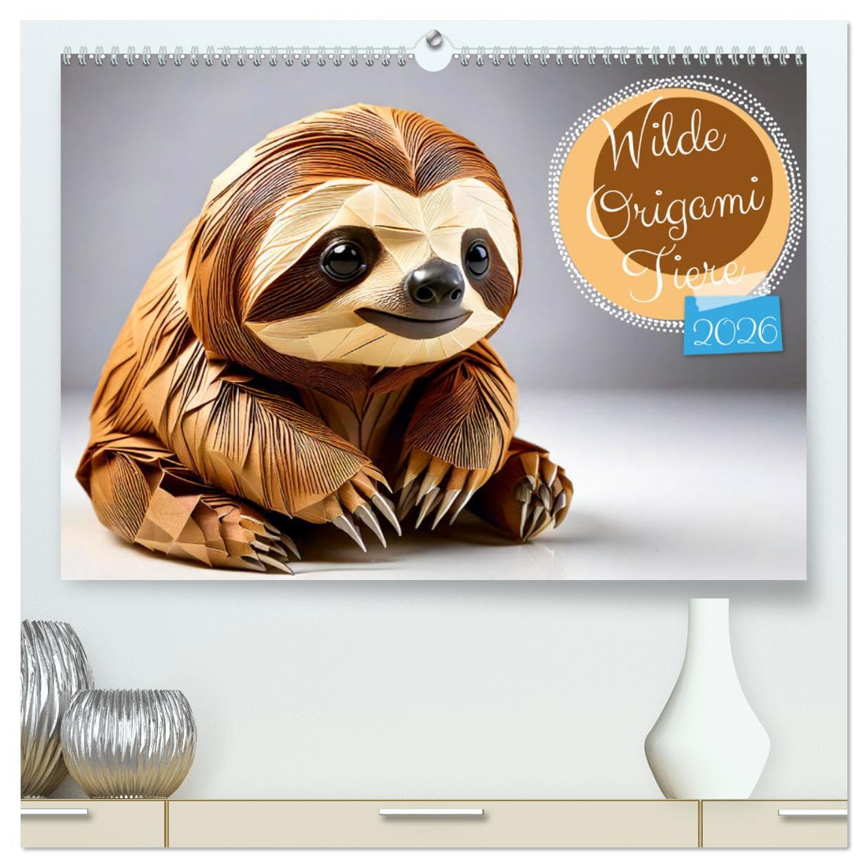 Wilde Origami Tiere (hochwertiger Premium Wandkalender 2026 DIN A2 quer), Kunstdruck in Hochglanz: Der Kalender zeigt bekannte Tiere als charmante und ... Falttechniken mit tierischer Niedlichkeit.