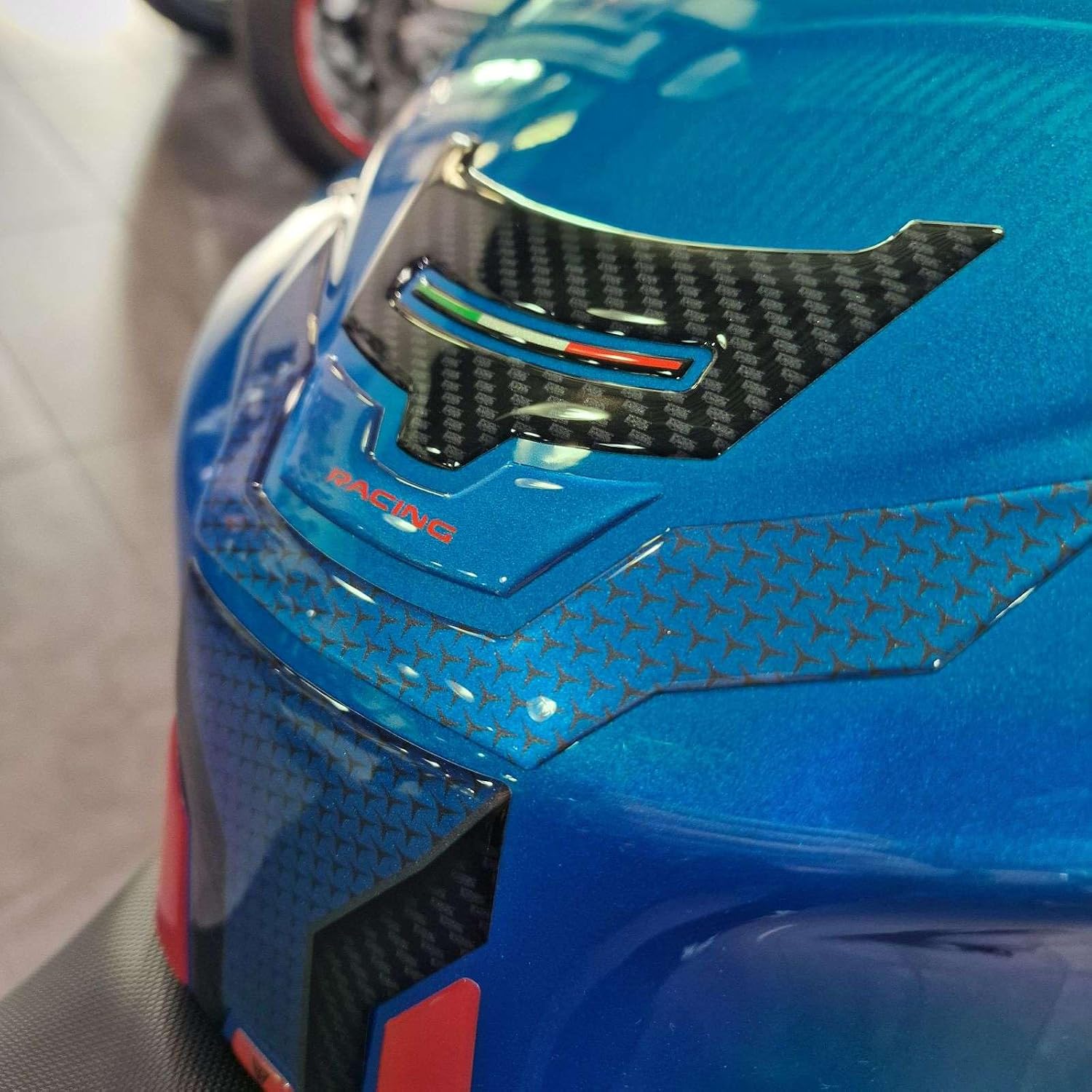 Resin Bike Motorbike 3D Stickers Compatible with Aprilia RS 660 2025-2026 Blue Marlin. Bike Tank Protector Grip from Impact and Scratches. Sticker 3D Resin Gadget Moto