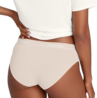 Tommy John Women's Second Skin Modal Logo Waistband Bikini Underwear