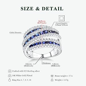 RANDES Criss Cross Statement Ring Wedding Bands 925 Sterling