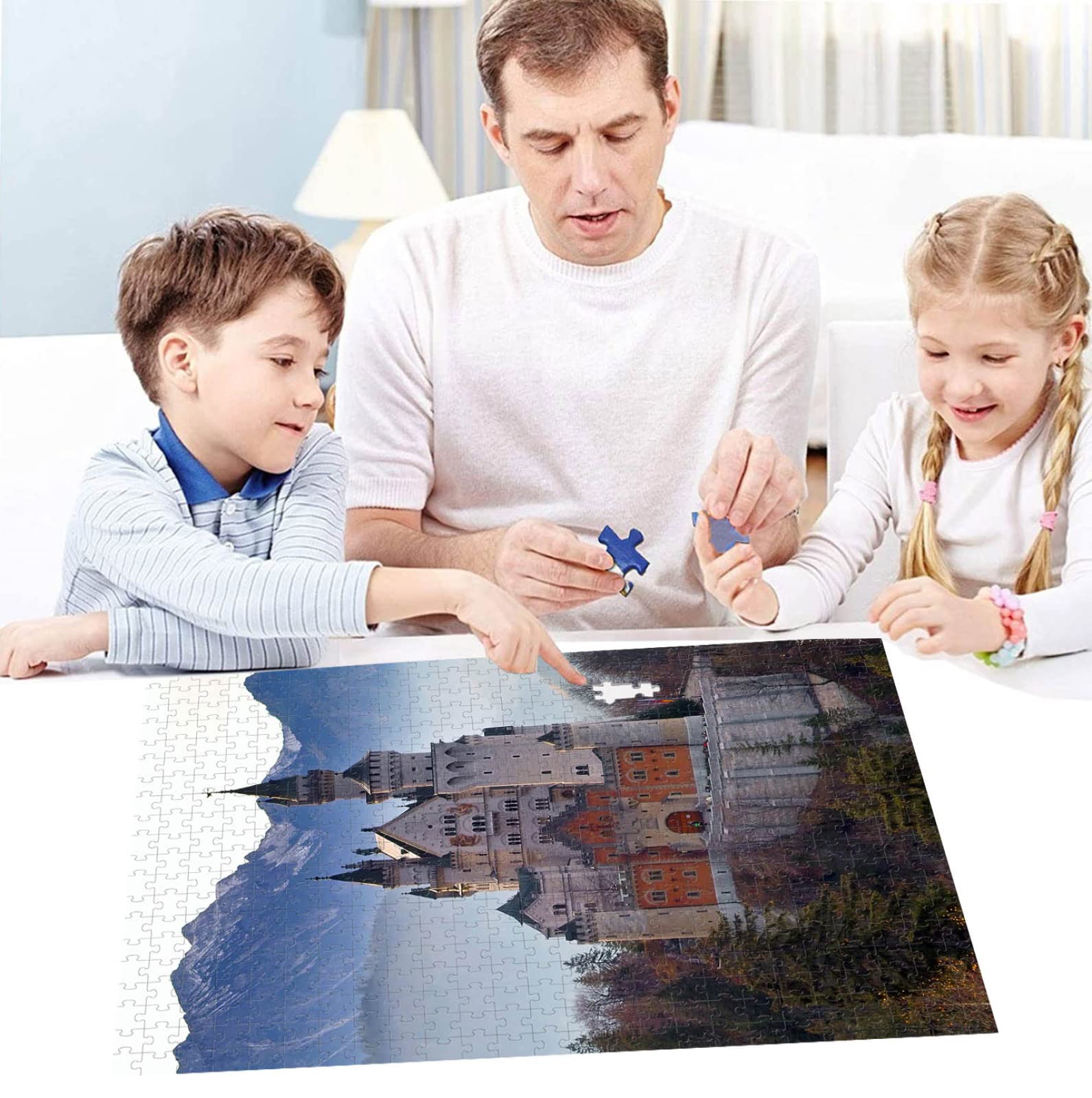 Drewniane puzzle z 4000 częściami zamka łabędzia puzzle
