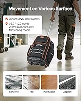 Vista 4 de VEVOR Rolling Tool Backpack, 110 lbs Load Capacity, 72 Pockets Heavy Duty Roller Tool Bag on Wheels, Adjustable Telescoping Handle & Stable Base